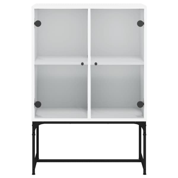 vidaXL Sideskap med glassdører hvit 69x37x100 cm