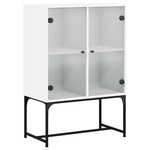vidaXL Sideskap med glassdører hvit 69x37x100 cm