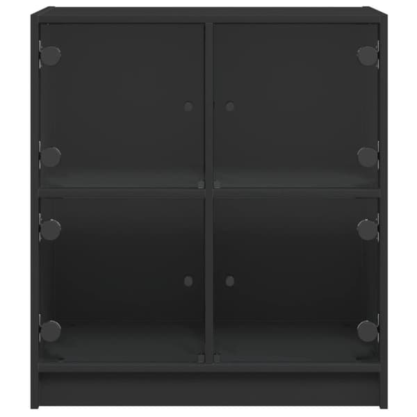 vidaXL skab med glaslåger 68x37x75,5 cm sort