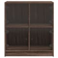 Miniatyrbilde 5 av 11: vidaXL Sideskap med glassdører brun eik 68x37x75,5 cm