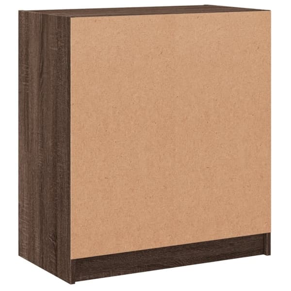 vidaXL Sideskap med glassdører brun eik 68x37x75,5 cm