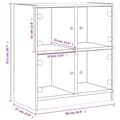 Miniatyrbilde 10 av 11: vidaXL Sideskap med glassdører brun eik 68x37x75,5 cm