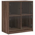 Miniatyrbilde 1 av 11: vidaXL Sideskap med glassdører brun eik 68x37x75,5 cm