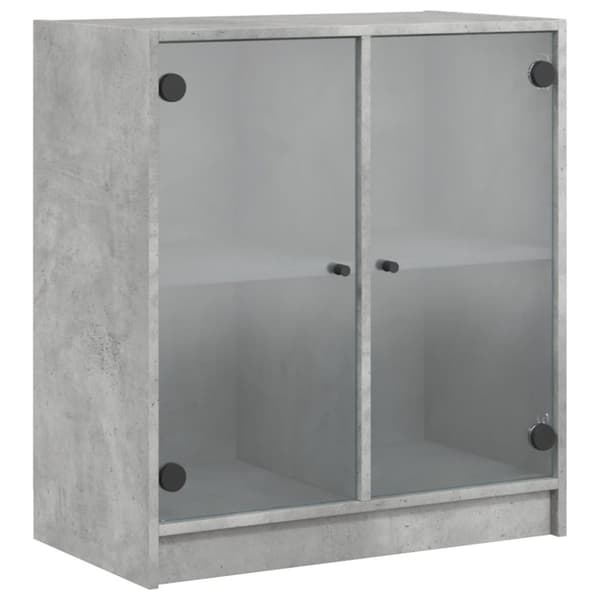 vidaXL skab med glaslåger 68x37x75,5 cm betongrå