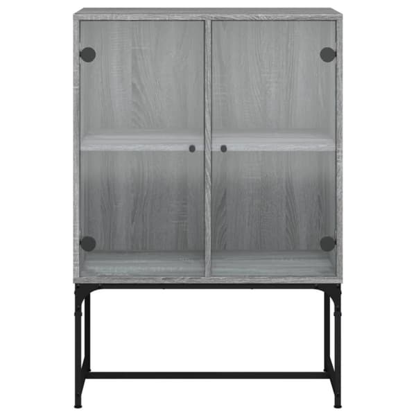 vidaXL Sivukaappi lasiovilla harmaa Sonoma 69x37x100 cm