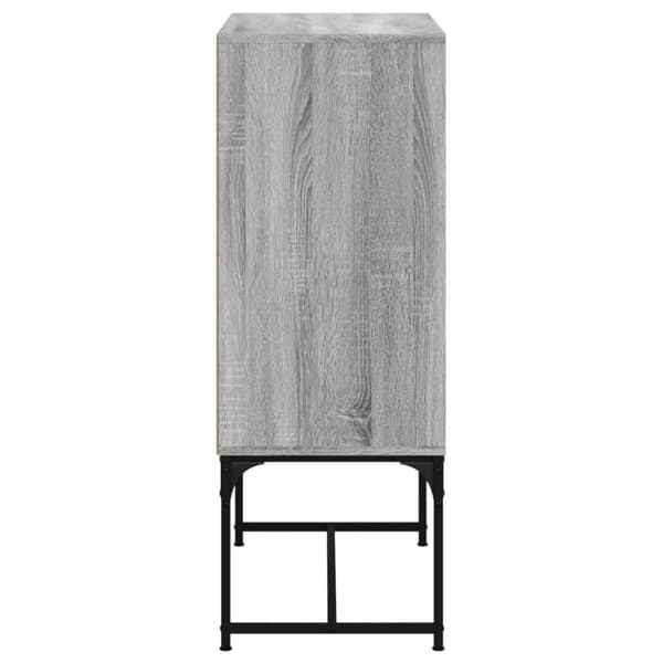 vidaXL Sivukaappi lasiovilla harmaa Sonoma 69x37x100 cm