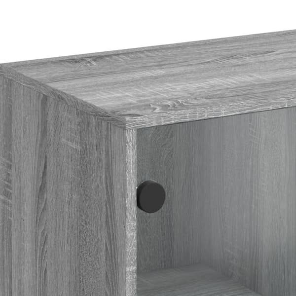 vidaXL Sivukaappi lasiovilla harmaa Sonoma 69x37x100 cm