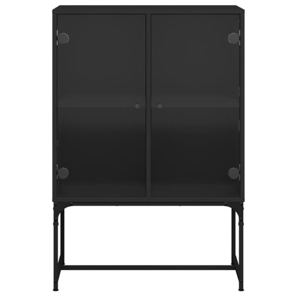 vidaXL skab med glaslåger 69x37x100 cm sort