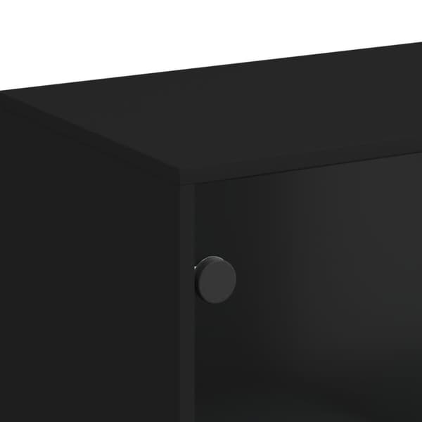vidaXL skab med glaslåger 69x37x100 cm sort