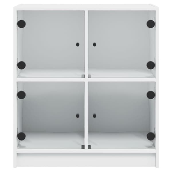 vidaXL skab med glaslåger 68x37x75,5 cm hvid
