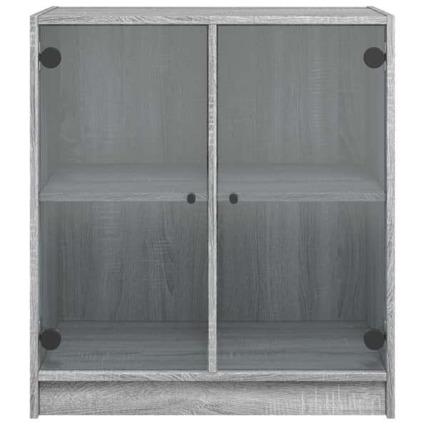 vidaXL skab med glaslåger 68x37x75,5 cm grå sonoma-eg