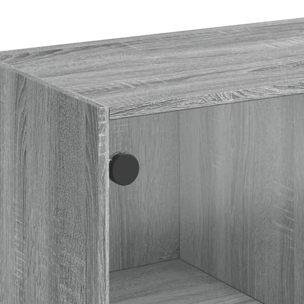 vidaXL skab med glaslåger 68x37x75,5 cm grå sonoma-eg
