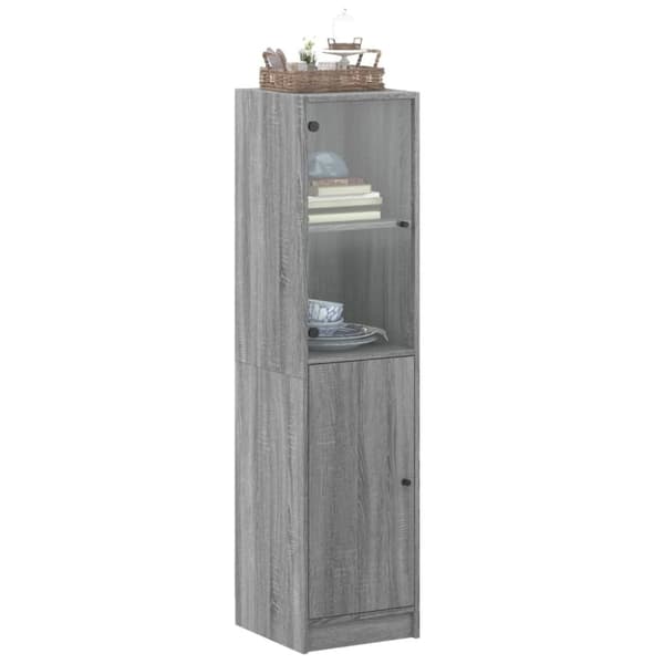 vidaXL Highboard med glassdører grå sonoma 35x37x142 cm