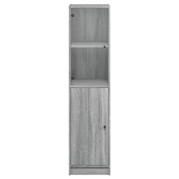 vidaXL Highboard med glassdører grå sonoma 35x37x142 cm