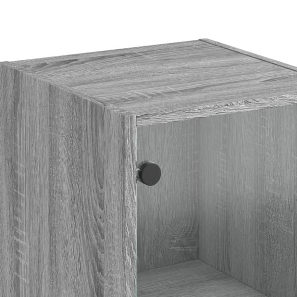 vidaXL Highboard med glassdører grå sonoma 35x37x142 cm