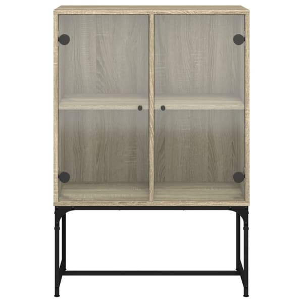 vidaXL Sideskap med glassdører sonoma eik 69x37x100 cm