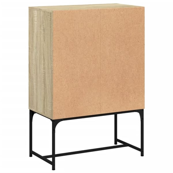 vidaXL Sideskap med glassdører sonoma eik 69x37x100 cm