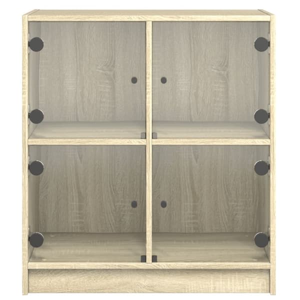 vidaXL skab med glaslåger 68x37x75,5 cm sonoma-eg