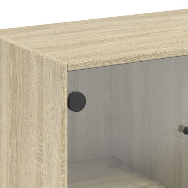 vidaXL skab med glaslåger 68x37x75,5 cm sonoma-eg