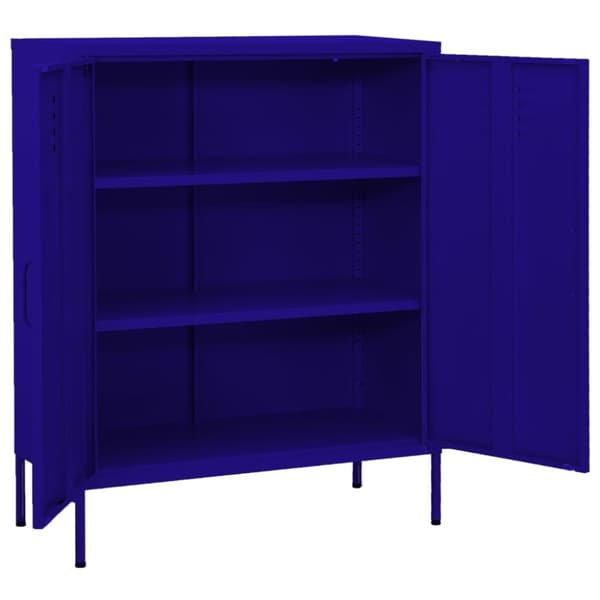 opbevaringsskab 80x35x101,5 cm stål marineblå