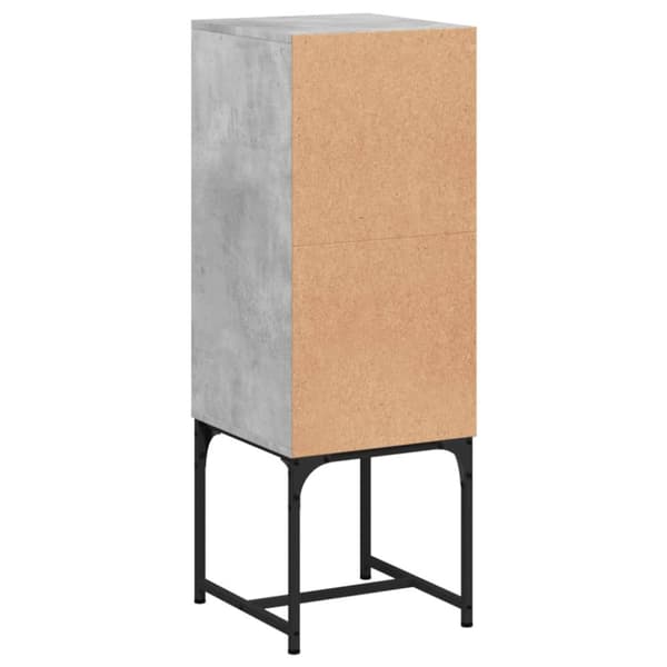 vidaXL Sideskap med glassdør betonggrå 35x37x100 cm