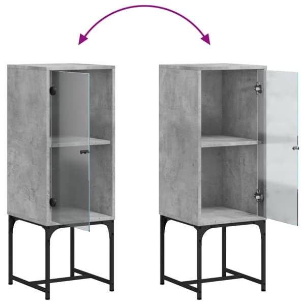 vidaXL skab med glaslåge 35x37x100 cm betongrå