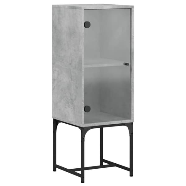 vidaXL skab med glaslåge 35x37x100 cm betongrå