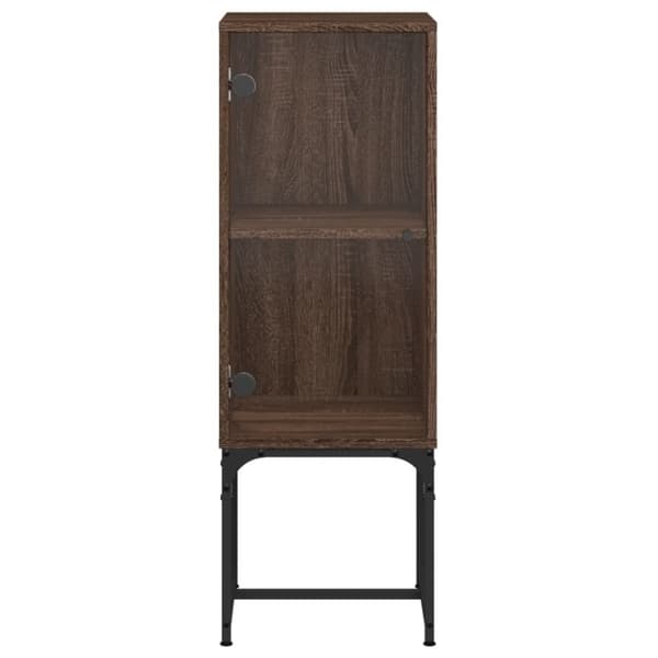 vidaXL skab med glaslåge 35x37x100 cm brun egetræsfarve