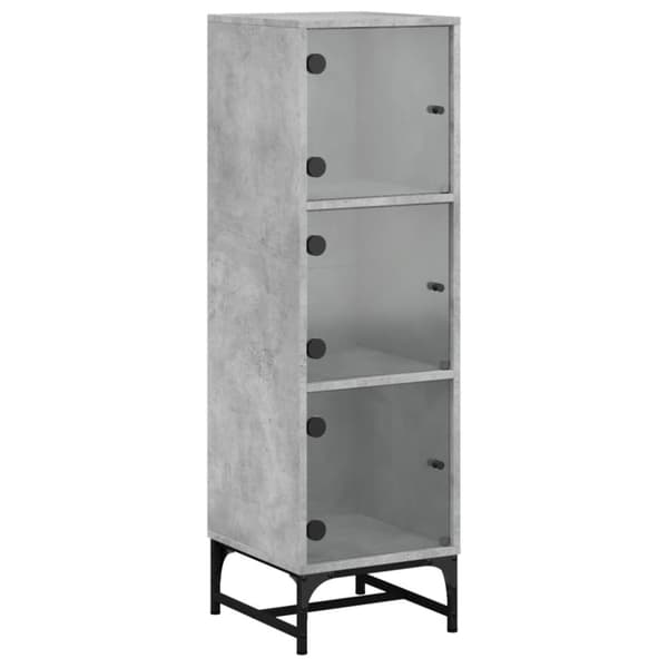vidaXL skab med glaslåger 35x37x120 cm betongrå