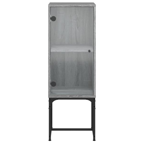 vidaXL skab med glaslåge 35x37x100 cm grå sonoma-eg
