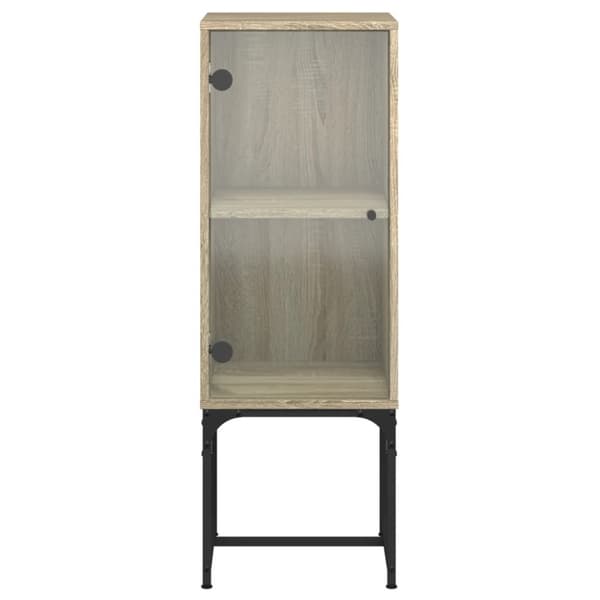 vidaXL skab med glaslåge 35x37x100 cm sonoma-eg
