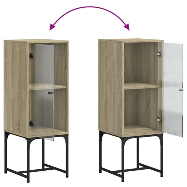vidaXL skab med glaslåge 35x37x100 cm sonoma-eg