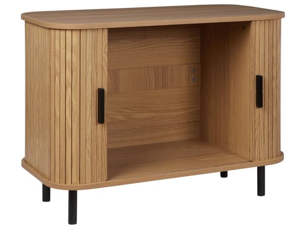 Senkki vaalea puu 80 x 40 cm MDF-levy rautajalat liukuovet retro
