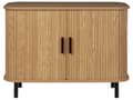 Pikkukuva 6 / 10: Senkki vaalea puu 80 x 40 cm MDF-levy rautajalat liukuovet retro