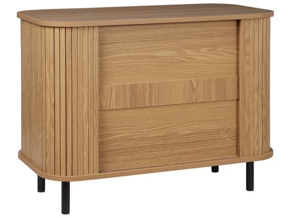 Senkki vaalea puu 80 x 40 cm MDF-levy rautajalat liukuovet retro