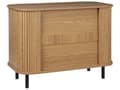 Pikkukuva 7 / 10: Senkki vaalea puu 80 x 40 cm MDF-levy rautajalat liukuovet retro