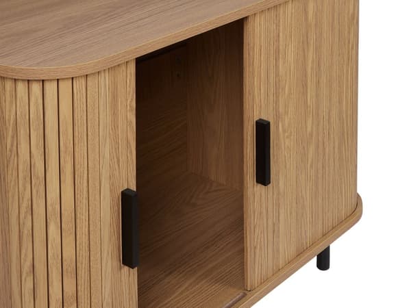 Senkki vaalea puu 80 x 40 cm MDF-levy rautajalat liukuovet retro