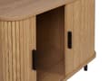Pikkukuva 8 / 10: Senkki vaalea puu 80 x 40 cm MDF-levy rautajalat liukuovet retro