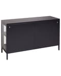 Pikkukuva 9 / 11: Senkki musta 115 x 35 cm teräs karkaistu lasi 3 ovea 2 hyllyä LED-valot moderni industriaalinen