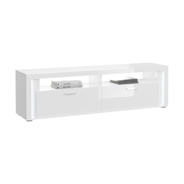 Skylight skänk 1 klaffdörr, 2 hyllor med ljus högglans vit,glas grå,vit.