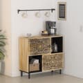 Miniatyrbilde 2 av 11: vidaXL Sideskap 80x33x75 cm heltre mango