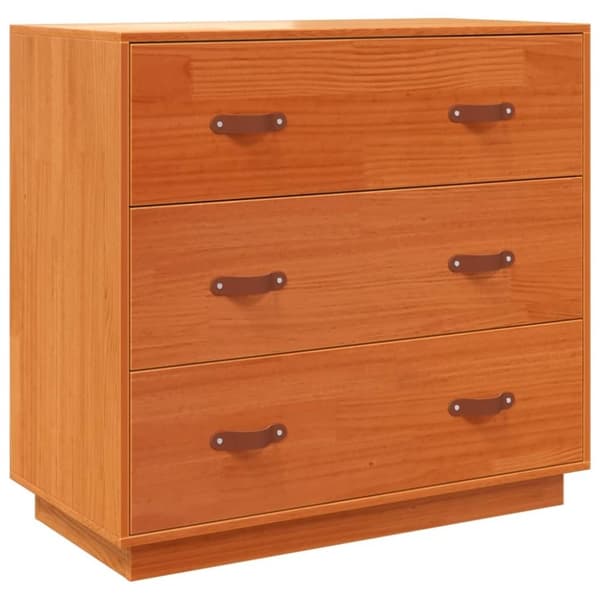 vidaXL skænk 80x40x75 cm massivt fyrretræ gyldenbrun