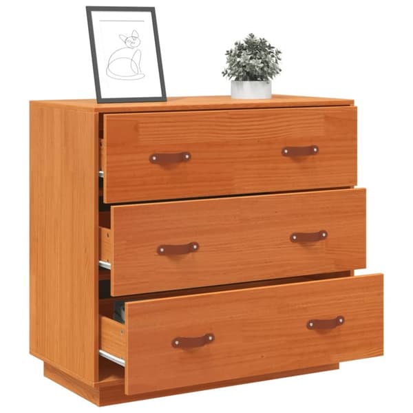 vidaXL Skjenk voksbrun 80x40x75 cm heltre furu