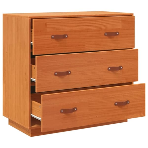 vidaXL Skjenk voksbrun 80x40x75 cm heltre furu