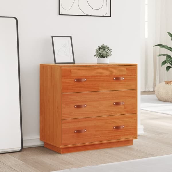 vidaXL Skjenk voksbrun 80x40x75 cm heltre furu
