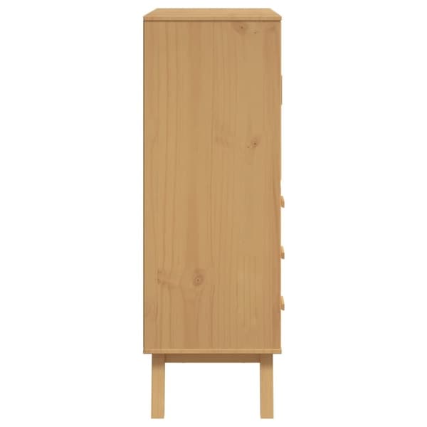 vidaXL Highboard OLDEN hvit og brun 85x43x125 cm heltre furu