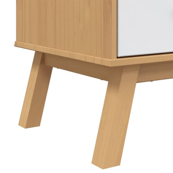 vidaXL Highboard OLDEN hvit og brun 85x43x125 cm heltre furu