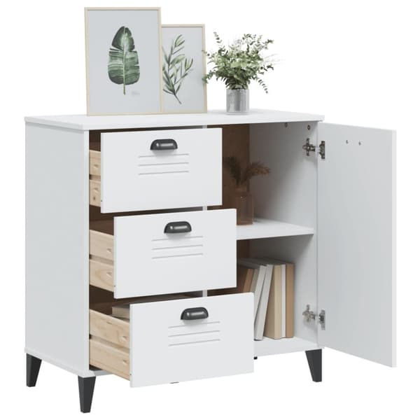 vidaXL Skjenk VIKEN hvit 80x40x80 cm konstruert tre