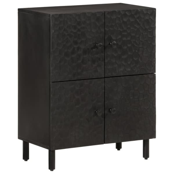 vidaXL Sideskap svart 60x33x75 cm heltre mango