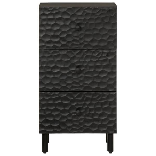 vidaXL Sidoskåp svart 40x33x75 cm massivt mangoträ
